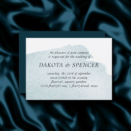 Aquamarine Menge | Dark Moody Watercolor Wedding Einladung