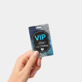 Aquamarine Mermaid Letters Silver Glitzer Geburtst Ausweis (Handheld)