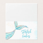 Aquamarine Mermaid-Party-Lebensmittelkennzeichnung (Außenseite Aufgefaltet)