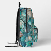 Aquamarine Mermaid-Printwerbung mit Seashells Bedruckter Rucksack (Links)