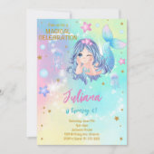 Aquamarine Mermaid zum Geburtstag Einladung (Vorderseite)