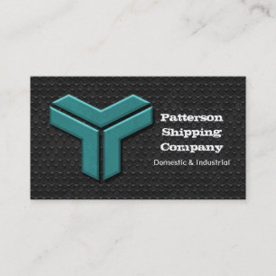 Aquamarine Metal Grunge Business Card Visitenkarte