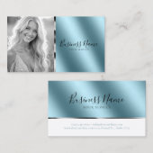 Aquamarine Metallic Custom moderne Business Card Visitenkarte (Vorne/Hinten)