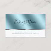 Aquamarine Metallic Custom moderne Business Card Visitenkarte (Rückseite)