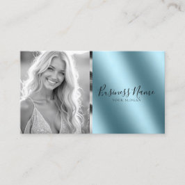 Aquamarine Metallic Custom moderne Business Card Visitenkarte