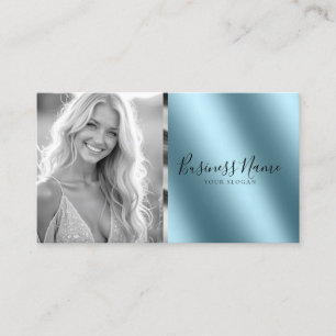 Aquamarine Metallic Custom moderne Business Card Visitenkarte