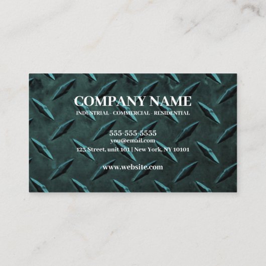 Aquamarine Metalltextur kundenspezifischer Konstru Visitenkarte (Rückseite)