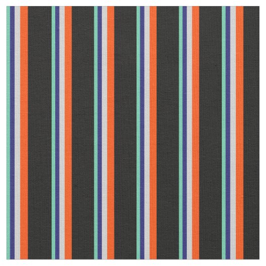 Aquamarine, Midnight Blue, Light Grau, Red & Black Stoff (Nahaufnahme)