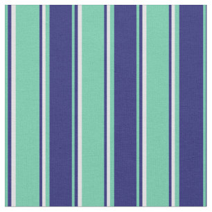 Aquamarine, Midnight Blue und Lavender Stripes Stoff