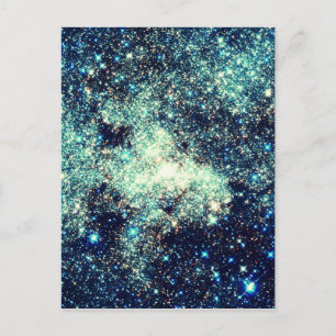 Aquamarine Milchstraße-Galaxie Postkarte