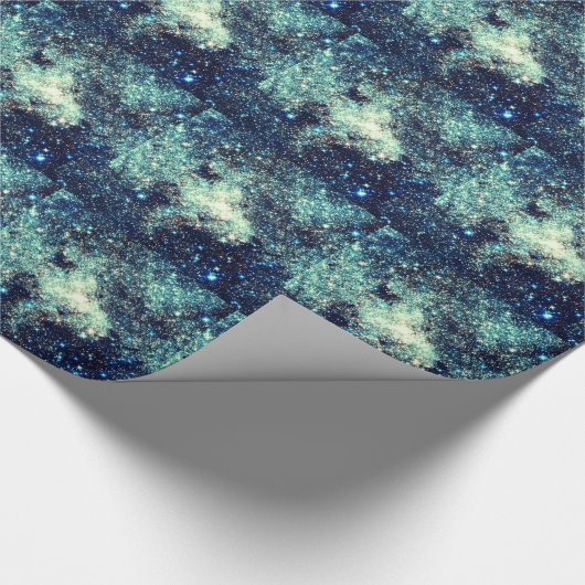 Aquamarine Milchstraße Geschenkpapier (Ecke)