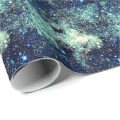 Aquamarine Milchstraße Geschenkpapier (Rolleneckpunkt)
