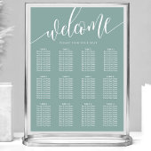 Aquamarine Minimalistische Hochzeitssitzkarte Poster