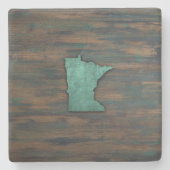 Aquamarine Minnesota-Form Steinuntersetzer (Vorderseite)