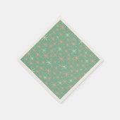 Aquamarine Minze Rosa im Atomzeitalter Serviette (Ecke)