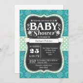 Aquamarine Minzkehltafel mit Blumenspül-Dusche lad Einladung (Vorne/Hinten)