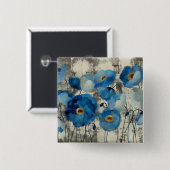 Aquamarine mit Blumen Button (Vorne & Hinten)