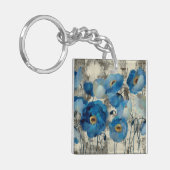 Aquamarine mit Blumen Schlüsselanhänger (Vorderseite links)