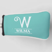 Aquamarine Mit Monogramm Putter Golf Head Cover Golf Headcover (Vorderseite)