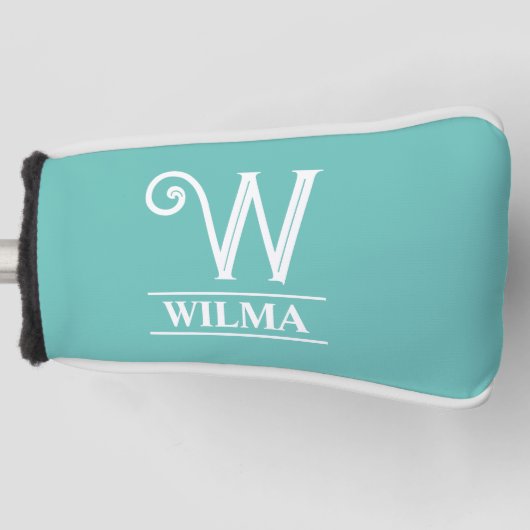 Aquamarine Mit Monogramm Putter Golf Head Cover Golf Headcover (Vorderseite)