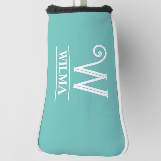 Aquamarine Mit Monogramm Putter Golf Head Cover Golf Headcover (Rotieren 90)