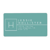 Aquamarine Mit Monogramm Rücksendeadresse (Vorne)