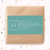 Aquamarine Mit Monogramm Rücksendeadresse