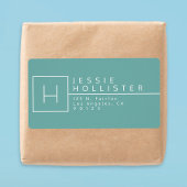 Aquamarine Mit Monogramm Rücksendeadresse