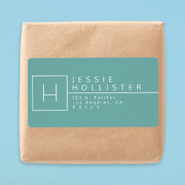 Aquamarine Mit Monogramm Rücksendeadresse