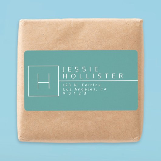 Aquamarine Mit Monogramm Rücksendeadresse