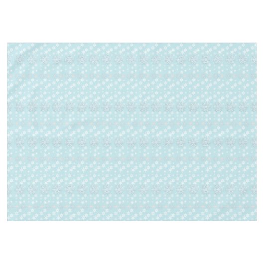 Aquamarine mit Schneeflocken Tischdecken (Vorderseite (Horizontal))