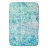 Aquamarine mit weißem Geometriespannraum Badematte (Vorderseite Vertikal)