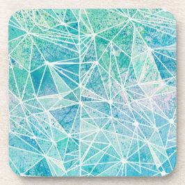 Aquamarine mit weißem Geometriespannraum Getränkeuntersetzer