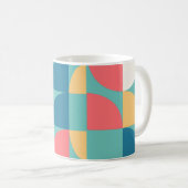 Aquamarine Mod Geometric der 60er Jahre Kaffeetasse (VorderseiteRechts)