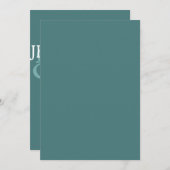 Aquamarine, moderne und einfache Hochzeitseinladun Einladung (Vorne/Hinten)