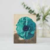 Aquamarine Mohnpostkarte Postkarte (Stehend Vorderseite)