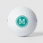 Aquamarine Mongram Personalisierte Golfbälle (Vorderseite)