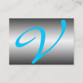 AQUAMARINE MONOGRAM, grau-weiß Visitenkarte (Rückseite)