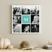 Aquamarine Monogramm-Familiensammlung Poster