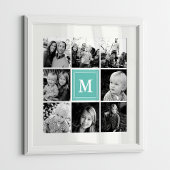 Aquamarine Monogramm-Familiensammlung Poster