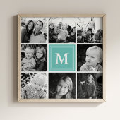 Aquamarine Monogramm-Familiensammlung Poster