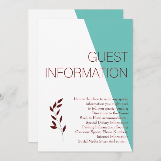 Aquamarine Monogramm 💍 Moderne Verschlusskarte Einladung (Vorne/Hinten)