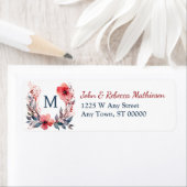 Aquamarine Monogramm-Rücksendeadresse (Insitu)