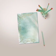 Aquamarine Monogramm Ziernähte