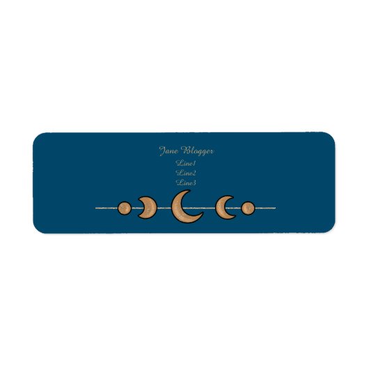 Aquamarine Moon-Adressetiketten (Vorne)