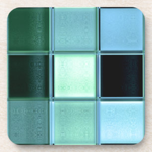 AquaMarine Mosaik Untersetzer Set mit Korkstützen