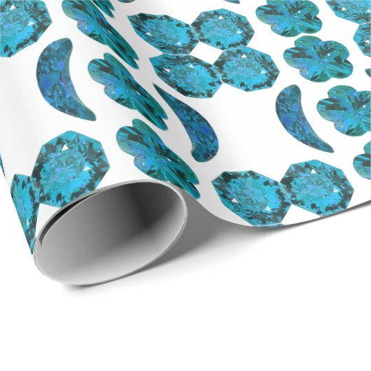 Aquamarine Motif Geschenkpapier (Rolleneckpunkt)