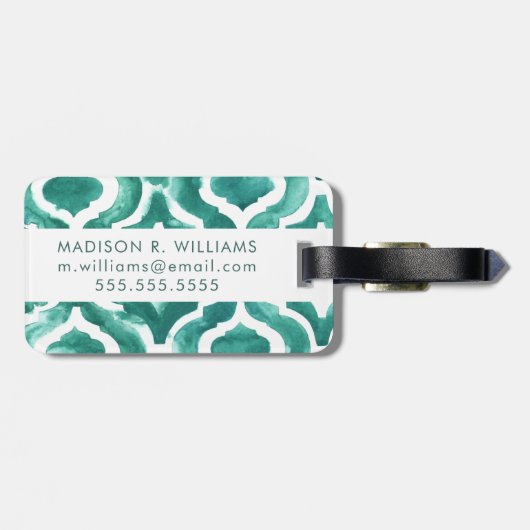 Aquamarine Motif IV Gepäckanhänger (Rückseite horizontal)