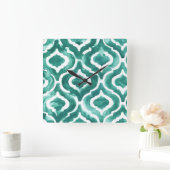 Aquamarine Motif IV Quadratische Wanduhr (Zuhause)