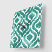 Aquamarine Motif IV Quadratische Wanduhr (Winkel)